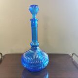 Vintage blue fluted decanter