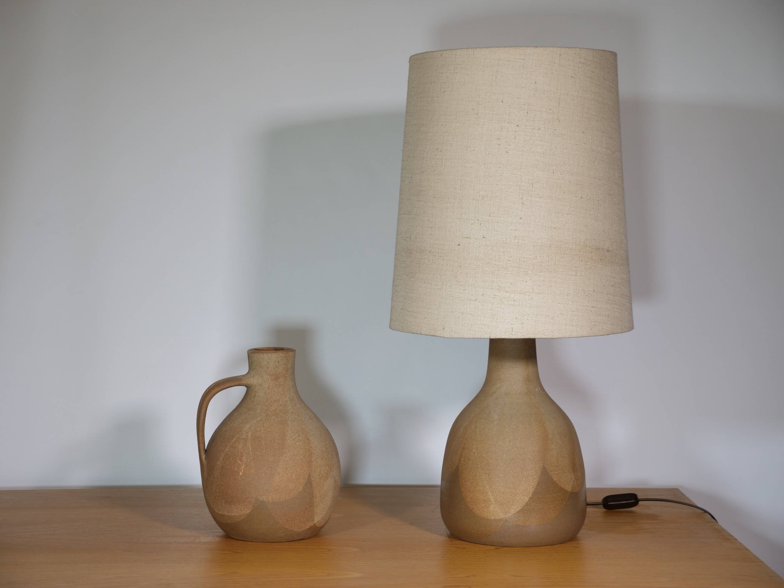Design Studio Ceramic Lamp and Vase by Krösselbach, Set of 2, 1970s