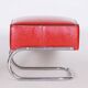 Modern Tubular Stool in Red Leather and Chrome-Plated Steel from Slezák, 1930s