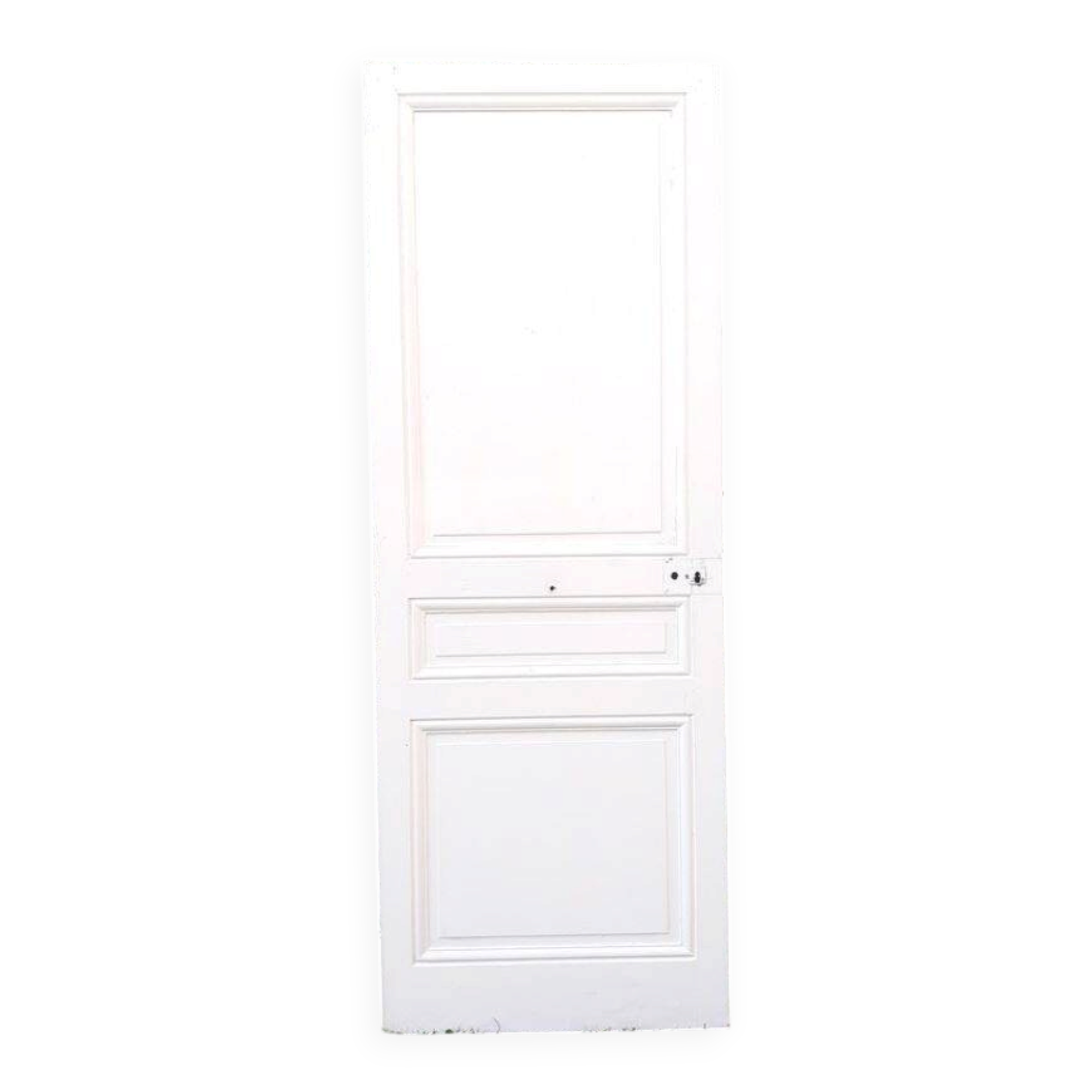 Communication door H219.5xL80cm, old panelled and moulded.
