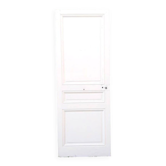 Communication door H219.5xL80cm, old panelled and moulded.