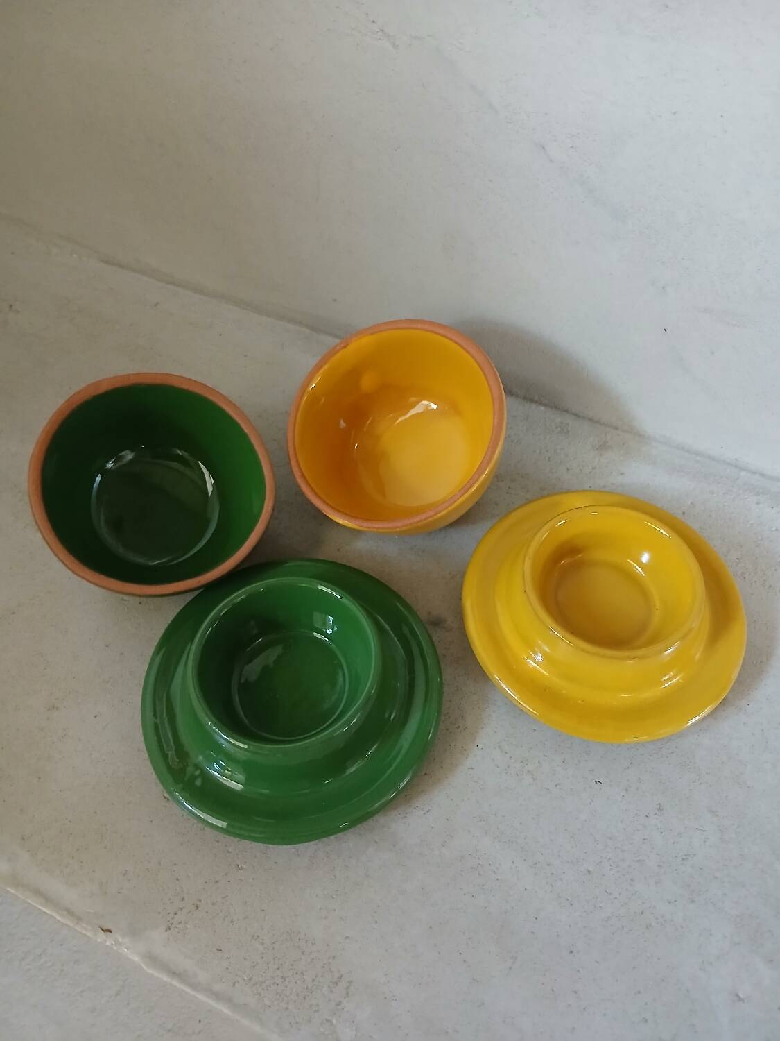 2 mini ceramic butter dishes