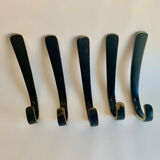 Brass wall hooks from Herta Baller, set of 5