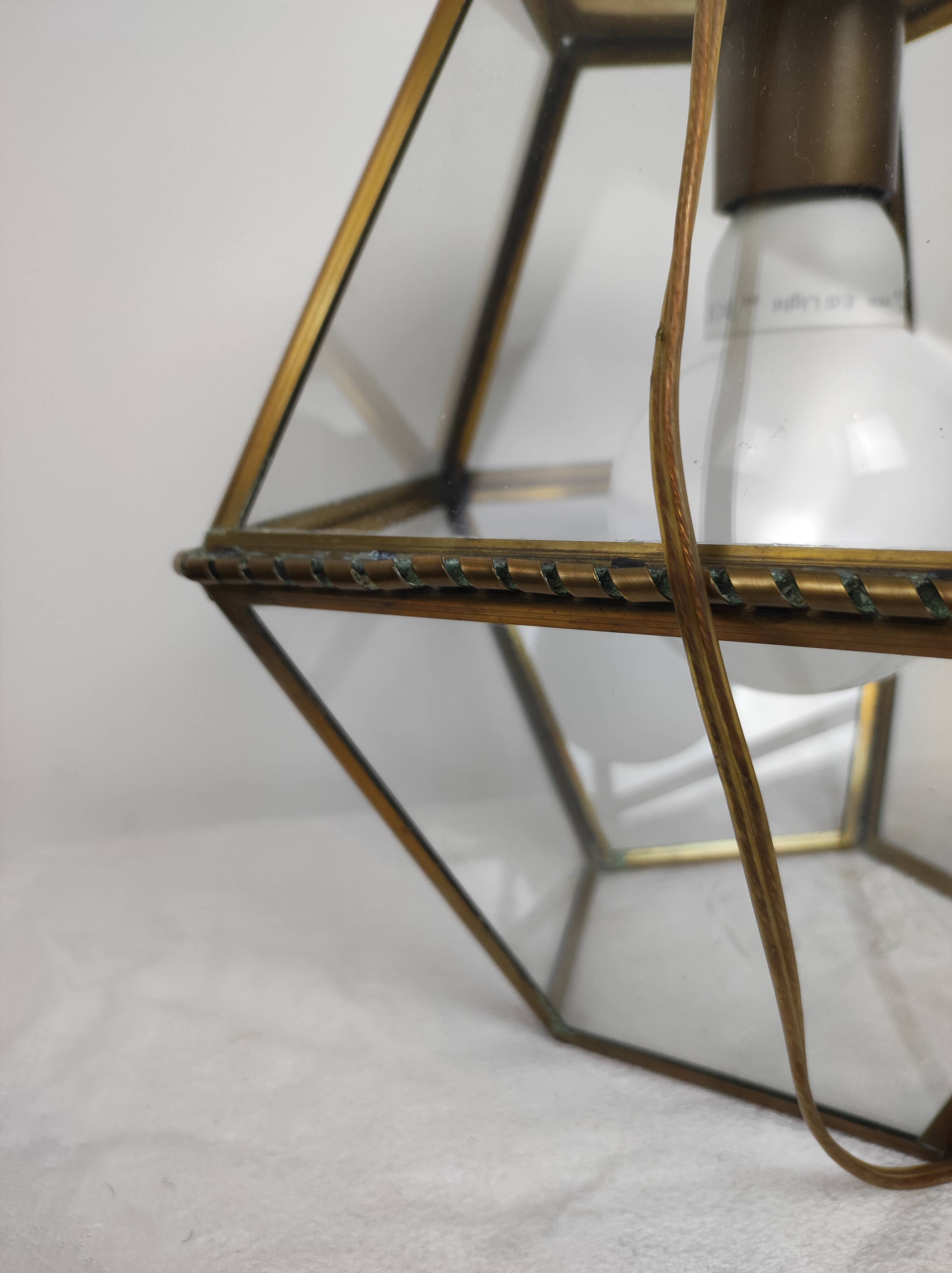 Lantern walkable glass and brass