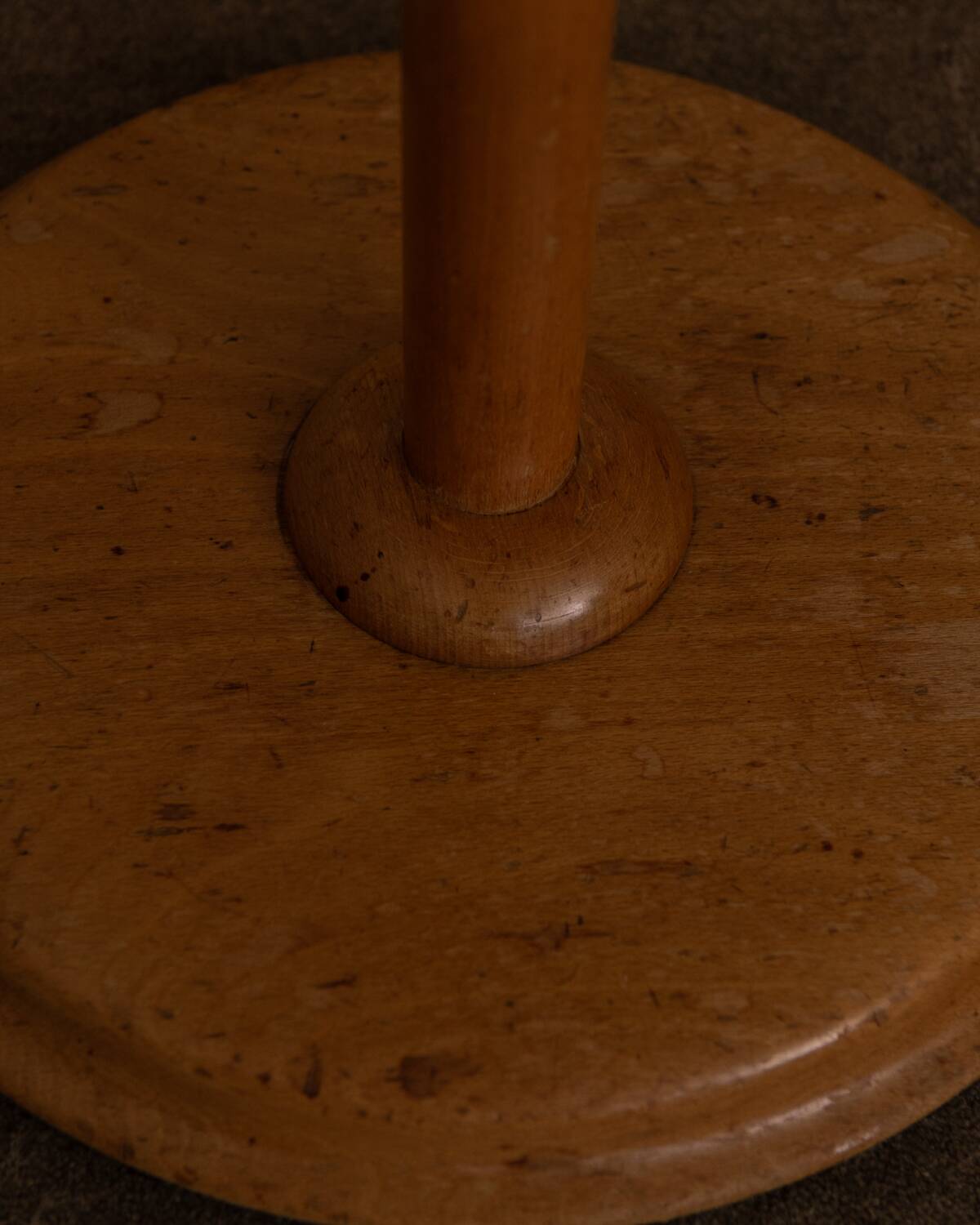 Vintage Scandinavian pine floor lamp with fabric shade