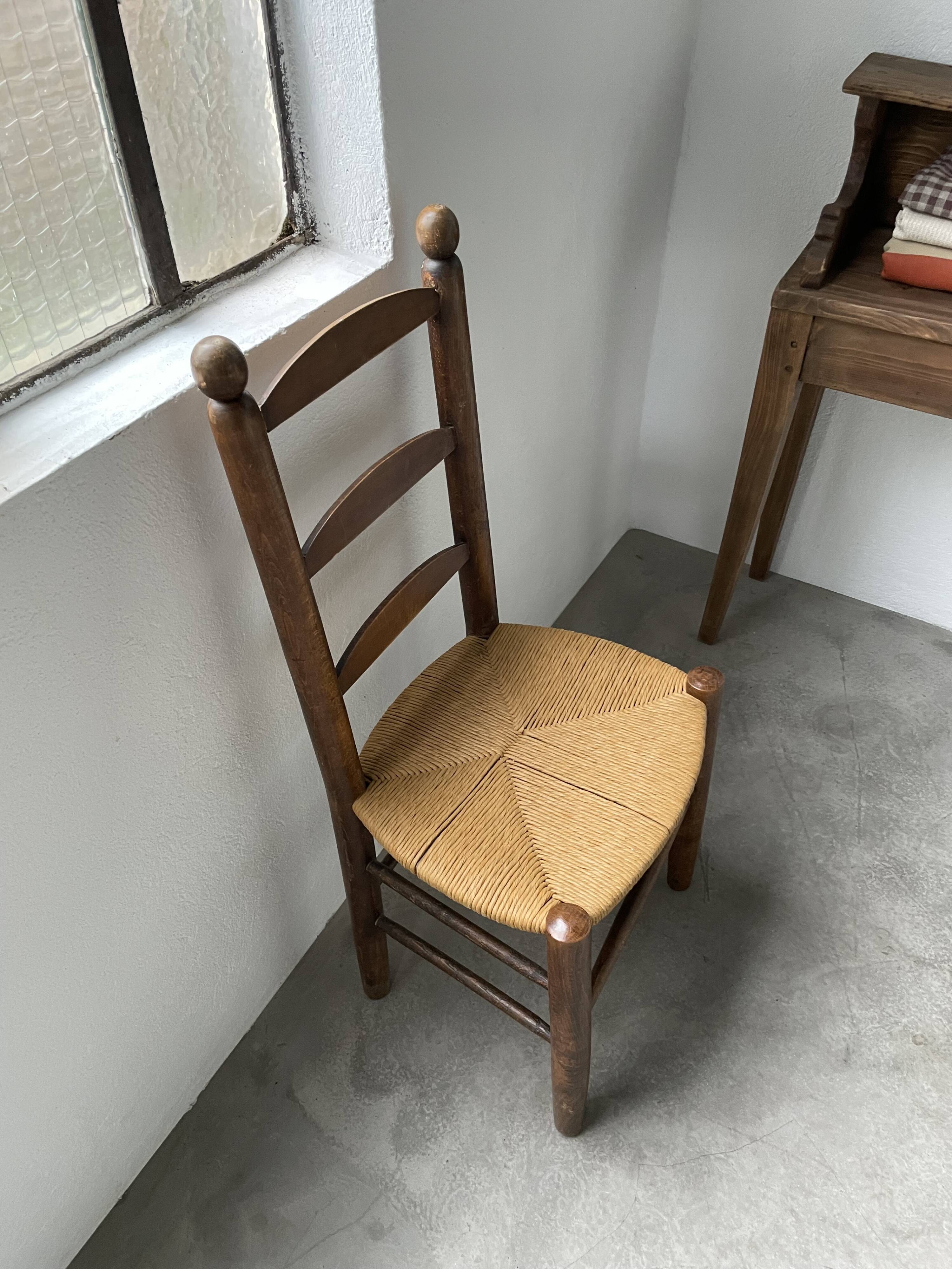 Chaise rustique paille chêne