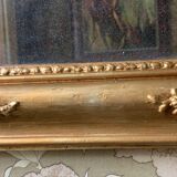 Antique gold patterned mirror