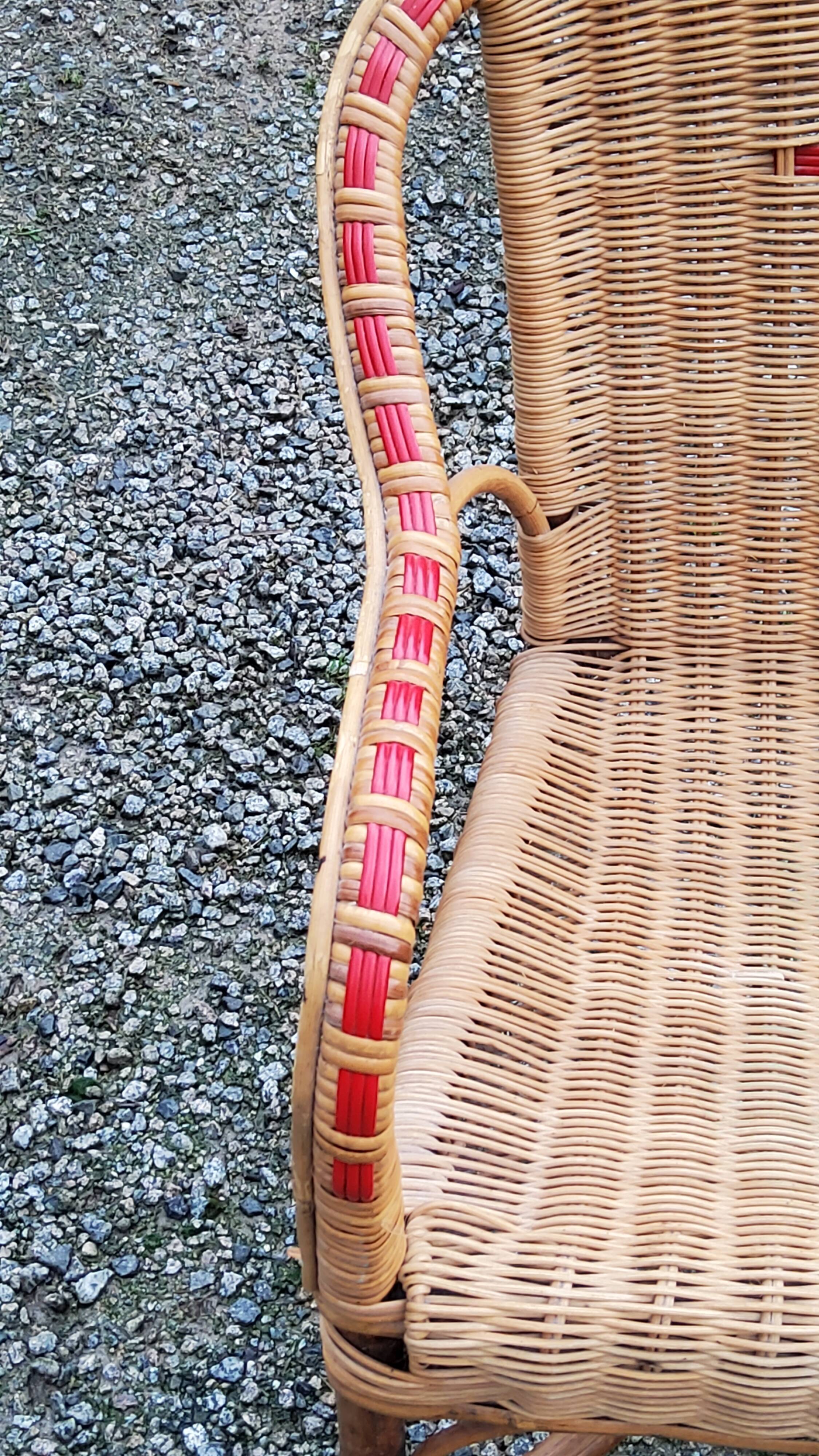 Rattan and wicker armchair from the 50s