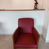 Raspberry red art deco armchair
