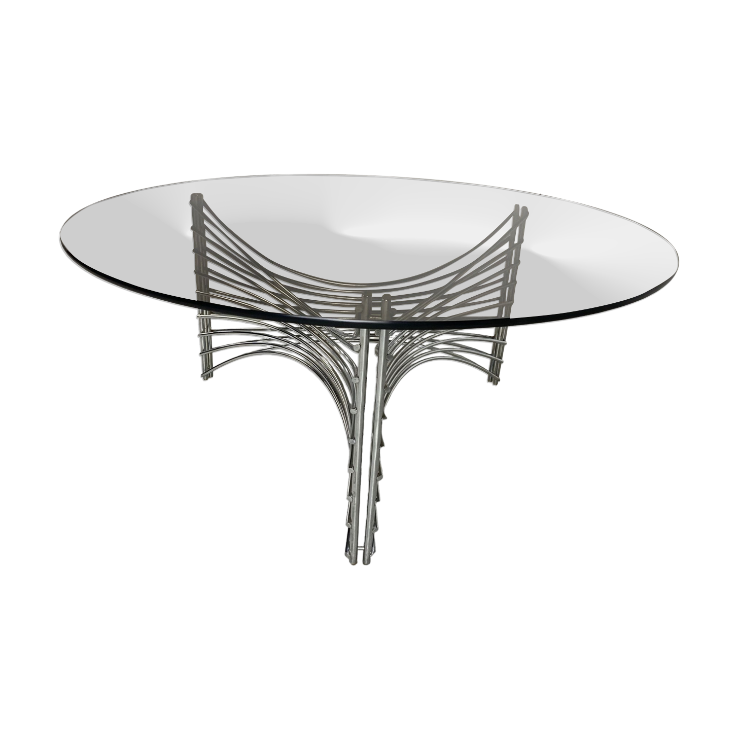 Space age chrome wire coffee table, 1970s