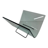 Italian Curved Glass and Metal Magazine Holder, FIAM, 1980s