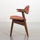 Lot de 4 chaises de salle à manger Tijsseling en wengé et tissu rouge pierre, Hulmefa, années 60