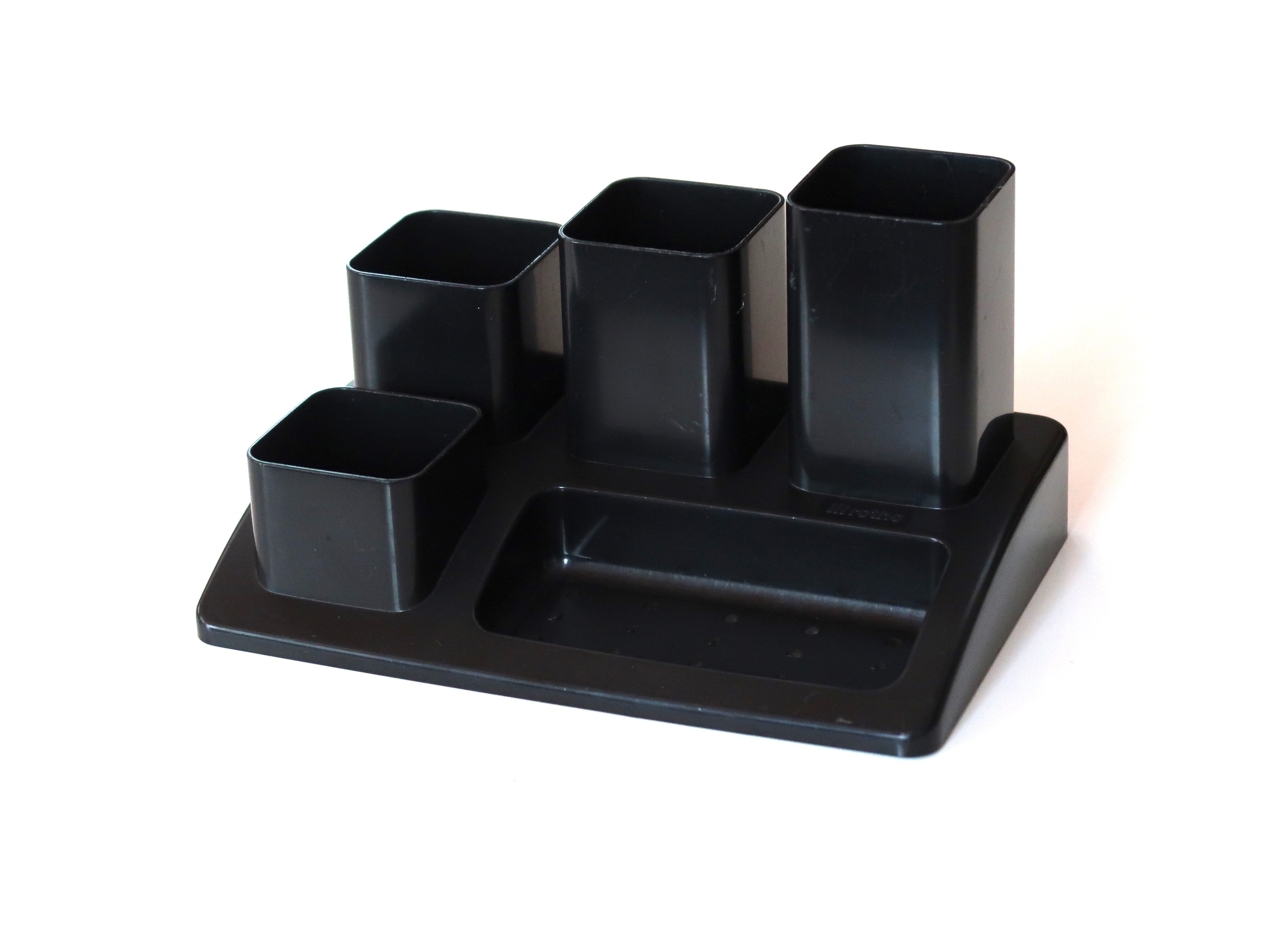 Rotho black pencil pot, 80s