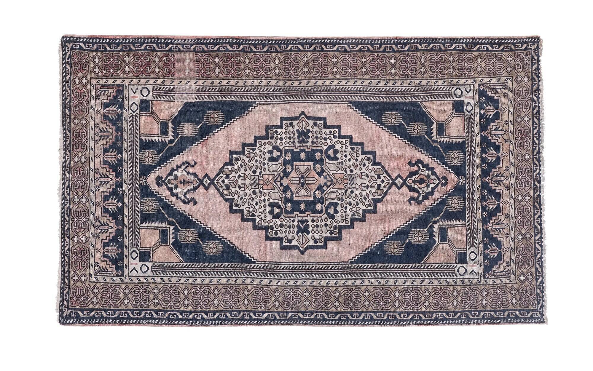 Vintage Turkish handmade rug 123x207 cm