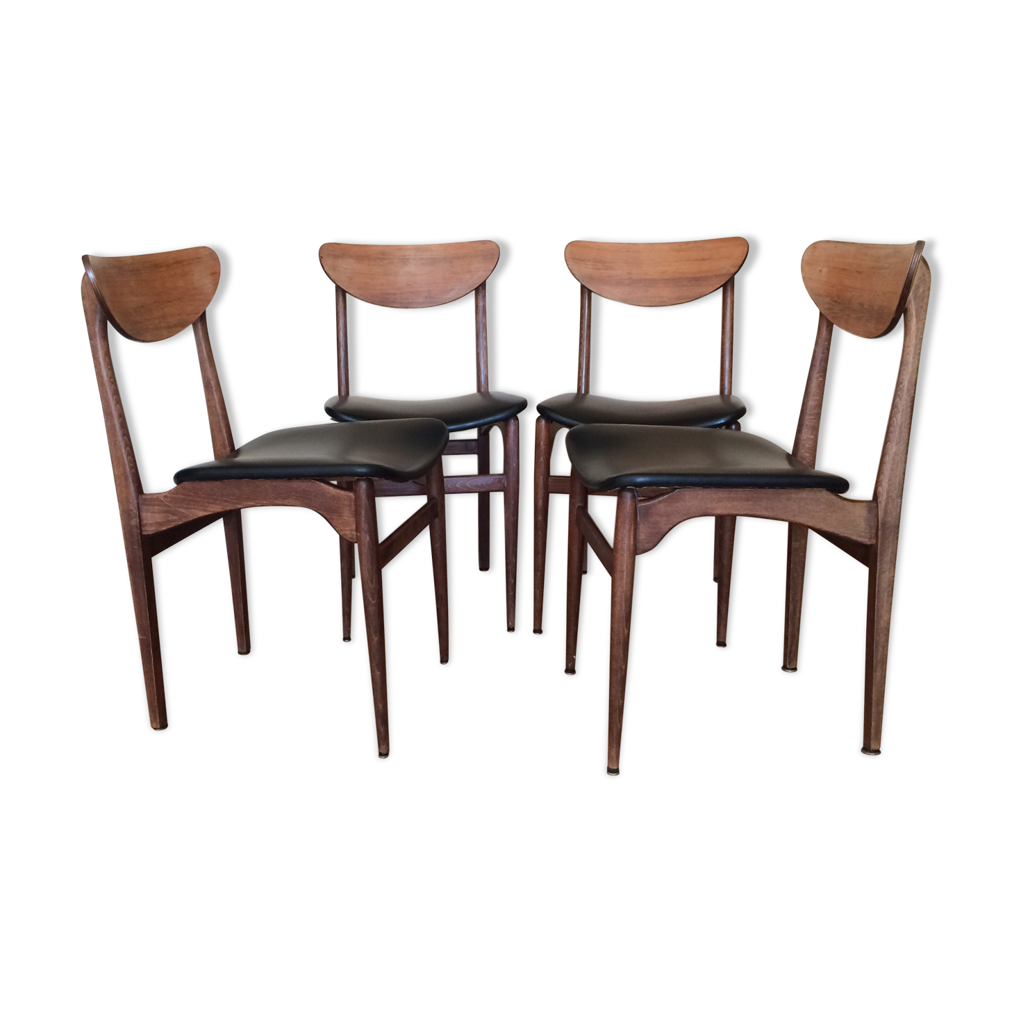Set of 4 scandinavian chairs  1960