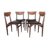 Set of 4 scandinavian chairs  1960