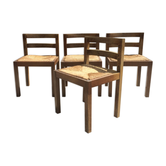 Four straw chairs