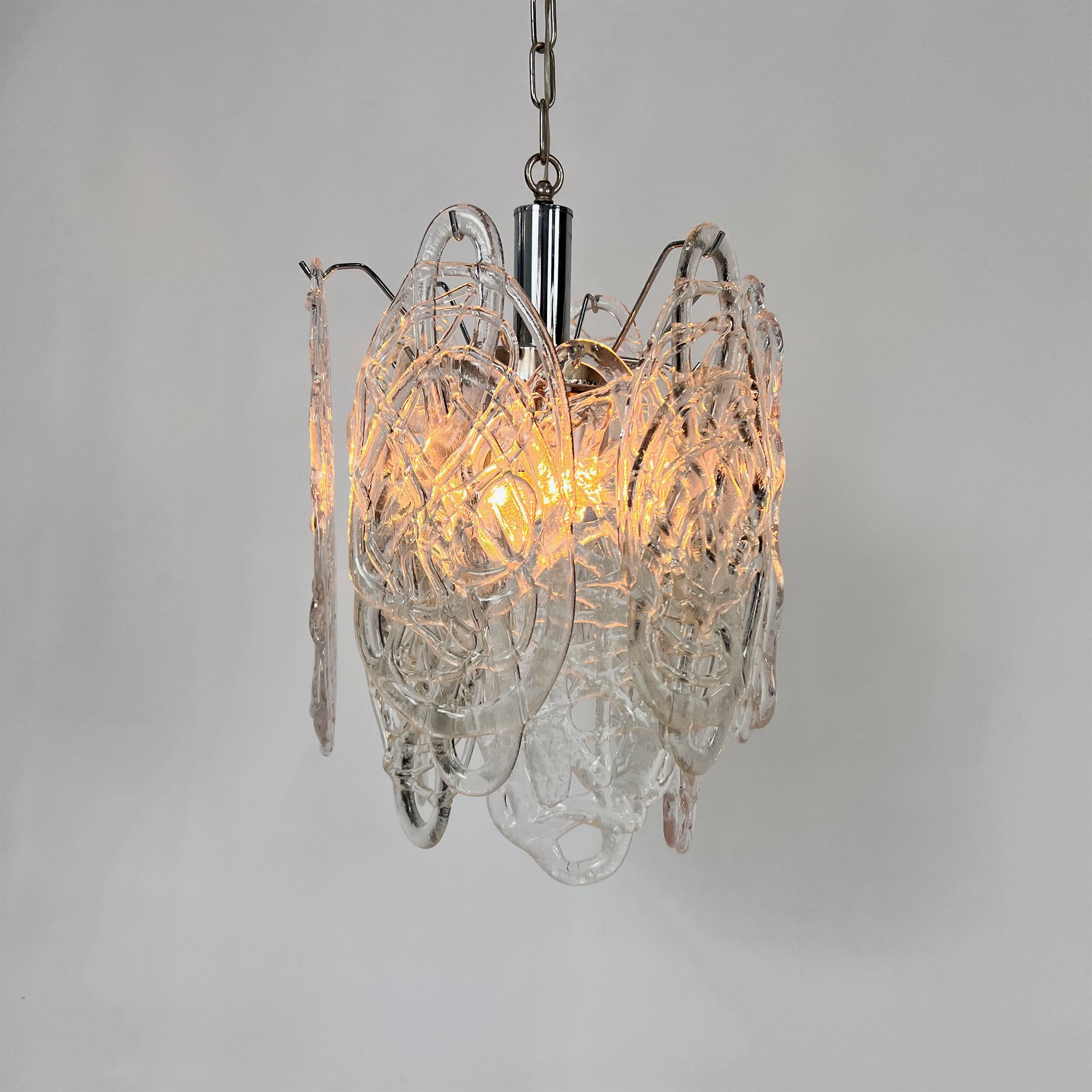 Spun Sugar Pendant by Vistosi for Mazzega, 1960s