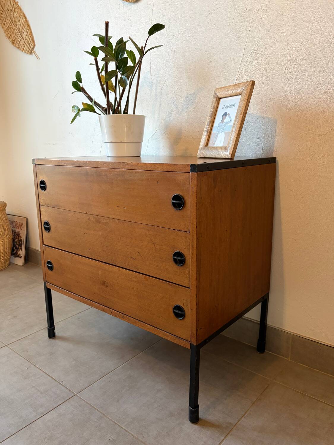 Vintage chest of drawers from the 1960s.