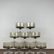 Set of 9 smoked glass champagne glasses, 1970