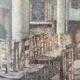 George Roussin, church interior, drawing, twentieth century
