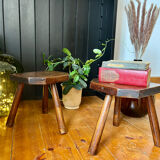 Pair of handmade tripod stools