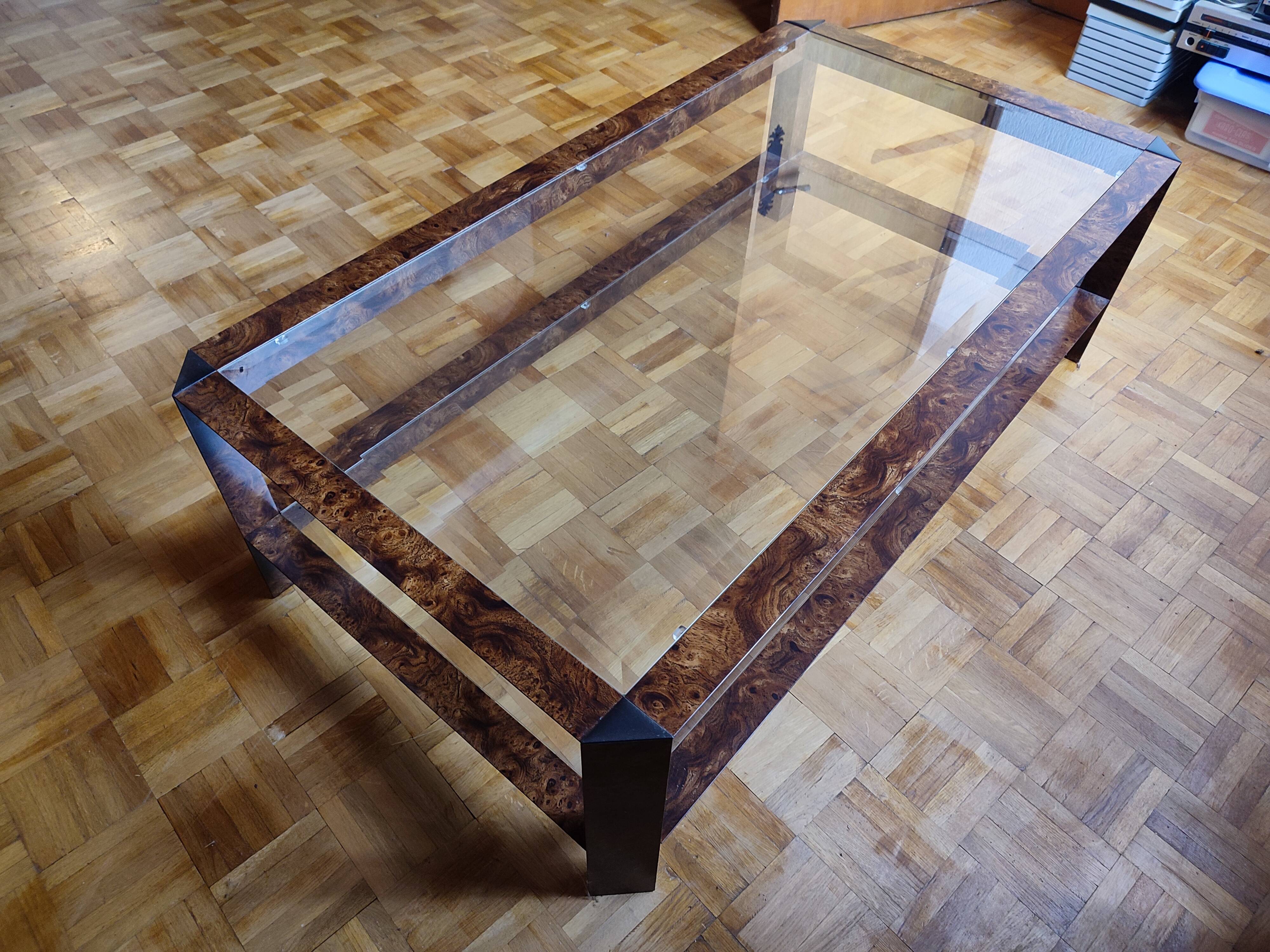 vintage elm burl coffee table