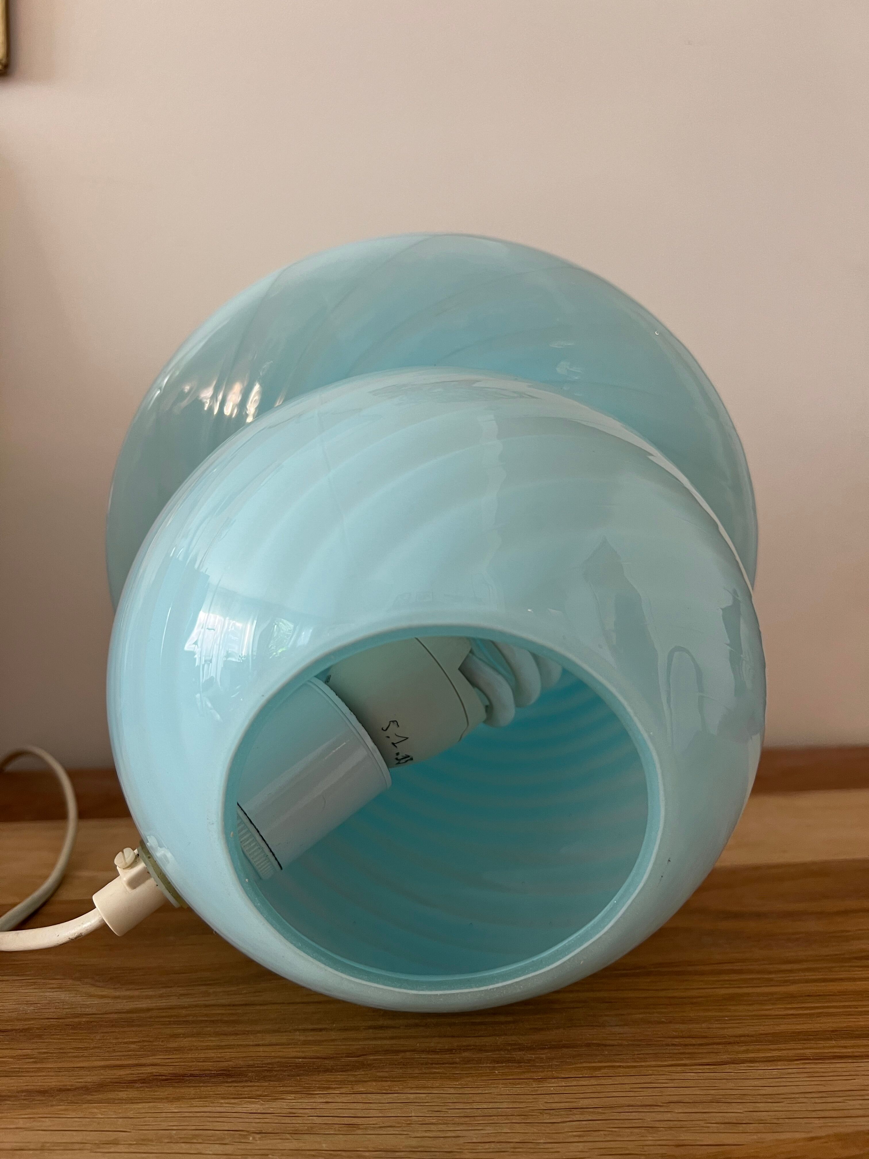 Mushroom lamp whirlpool blue Murano glass