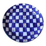 Large gingham ceramic dish