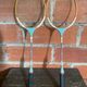 Pair of Vintage Badminton Rackets Wood + Metal from the 1950s #D579