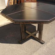 Table vers 1980 en acier et stratifié frène noir