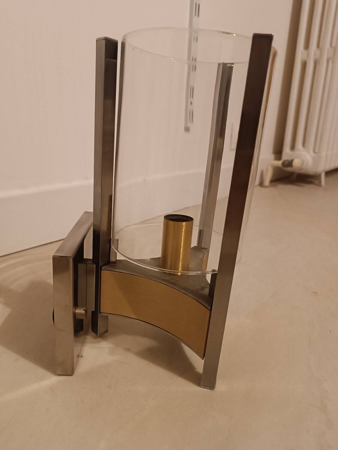 Applique en laiton et verre de Gaetano Scolari 1960