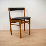 Vintage extendable dining table & 4 black chairs from Mcintosh,1960s