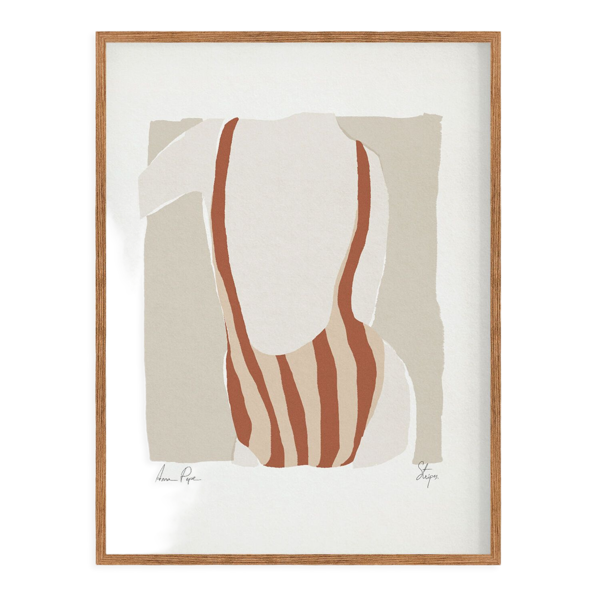 Framed female figure giclee art print 50x70cm