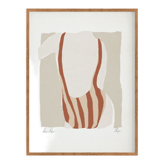 Framed female figure giclee art print 50x70cm