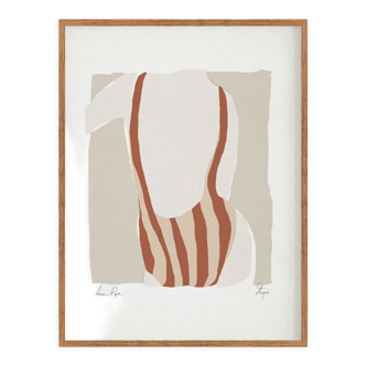 Figurine féminine encadrée giclée tirage d’art 50x70cm