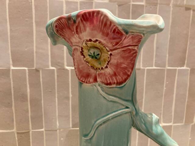 Large Art Nouveau barbotine vase