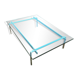 Glass and stainless steel coffee table model FK91 by Fabricius and Kastholm from the 70s