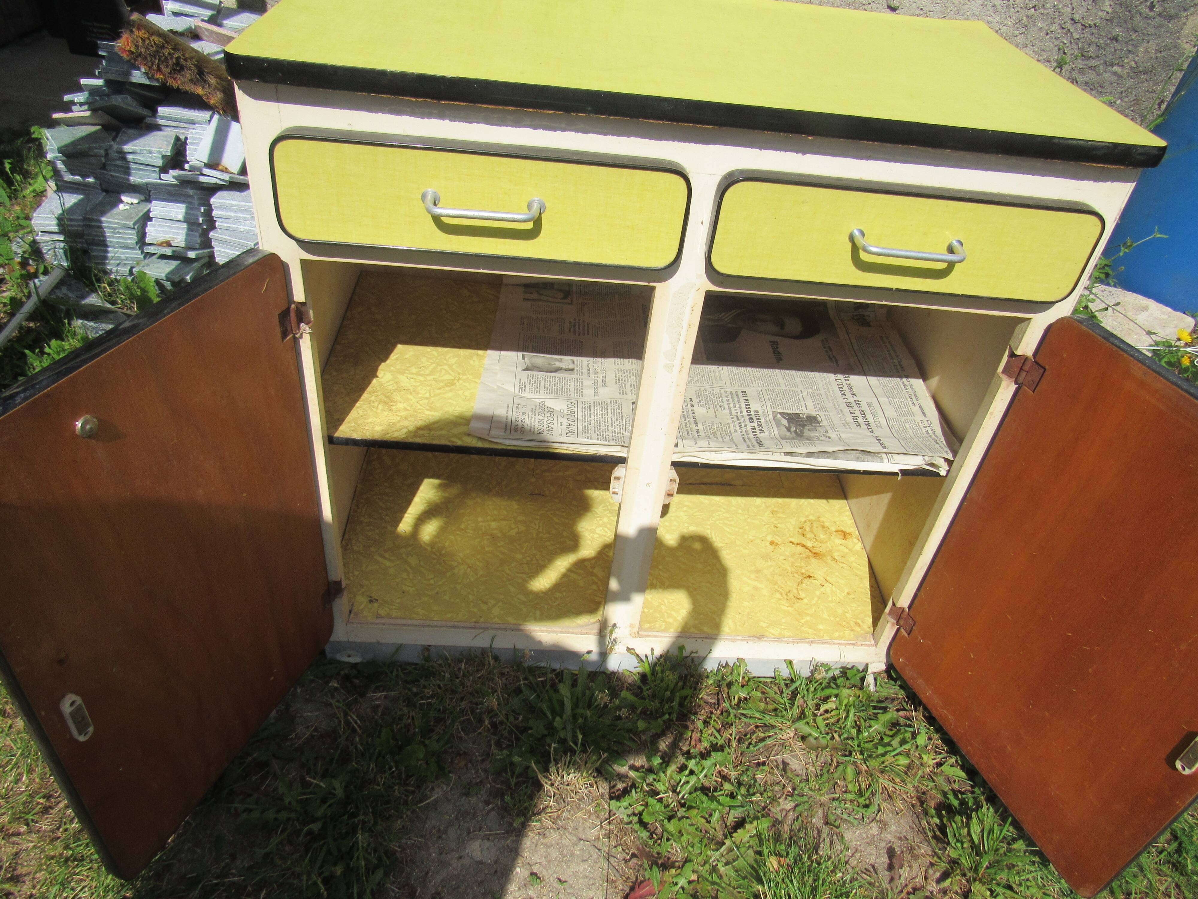 Yellow formica buffet