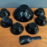 Ceramic black and yellow nuts dispender set 1960s