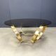 Vintage brass coffee table attributed to Knut Hesterberg, 1970s