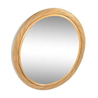 Miroir ovale en rotin