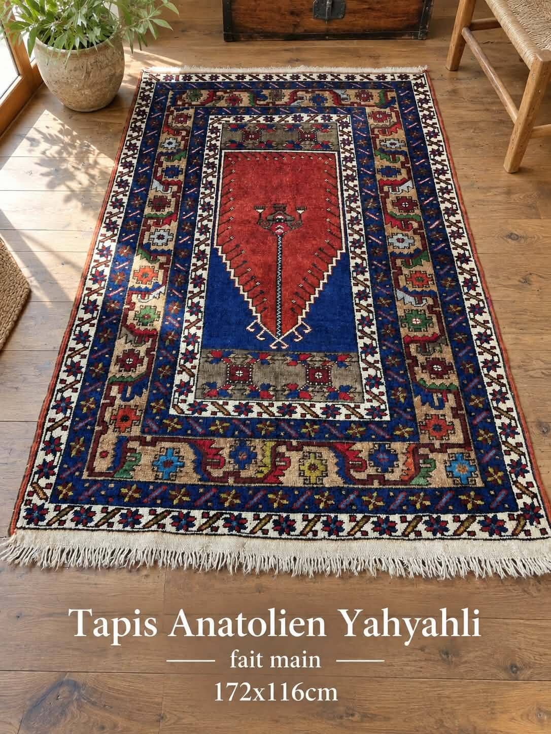 Handmade Anatolian carpet Yahyahli 176x112cm