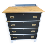 Commode vintage relookée – Style malle de marine