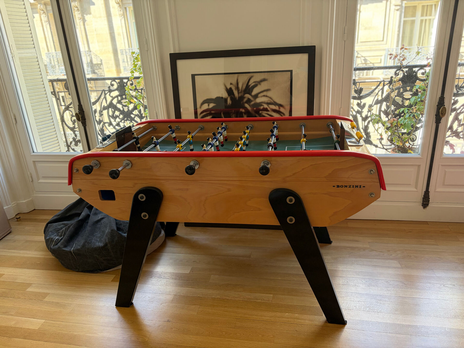 Bonzini B90 original foosball table – Solid beech, France/Brazil teams