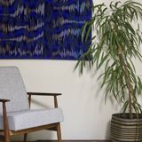Tableau texturé contemporain Bleu imprimé  Ref cobalt