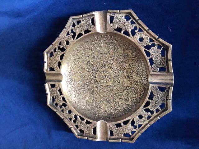 Old bronze cigar ashtray