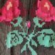 Very Old Romanian floral handwoven carpet made in wool, bohemian design
