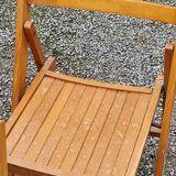 Set of 6 folding chairs in solid beech from the 70s