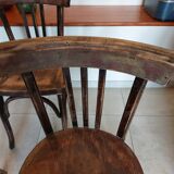 4 dark Luterma bistro chairs, sanded. Painting possible.